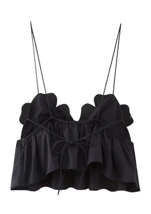 Blütenbesetztes Peplum-Top mit Neckholder