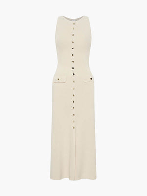 Figurbetontes Midikleid mit Knopfleiste