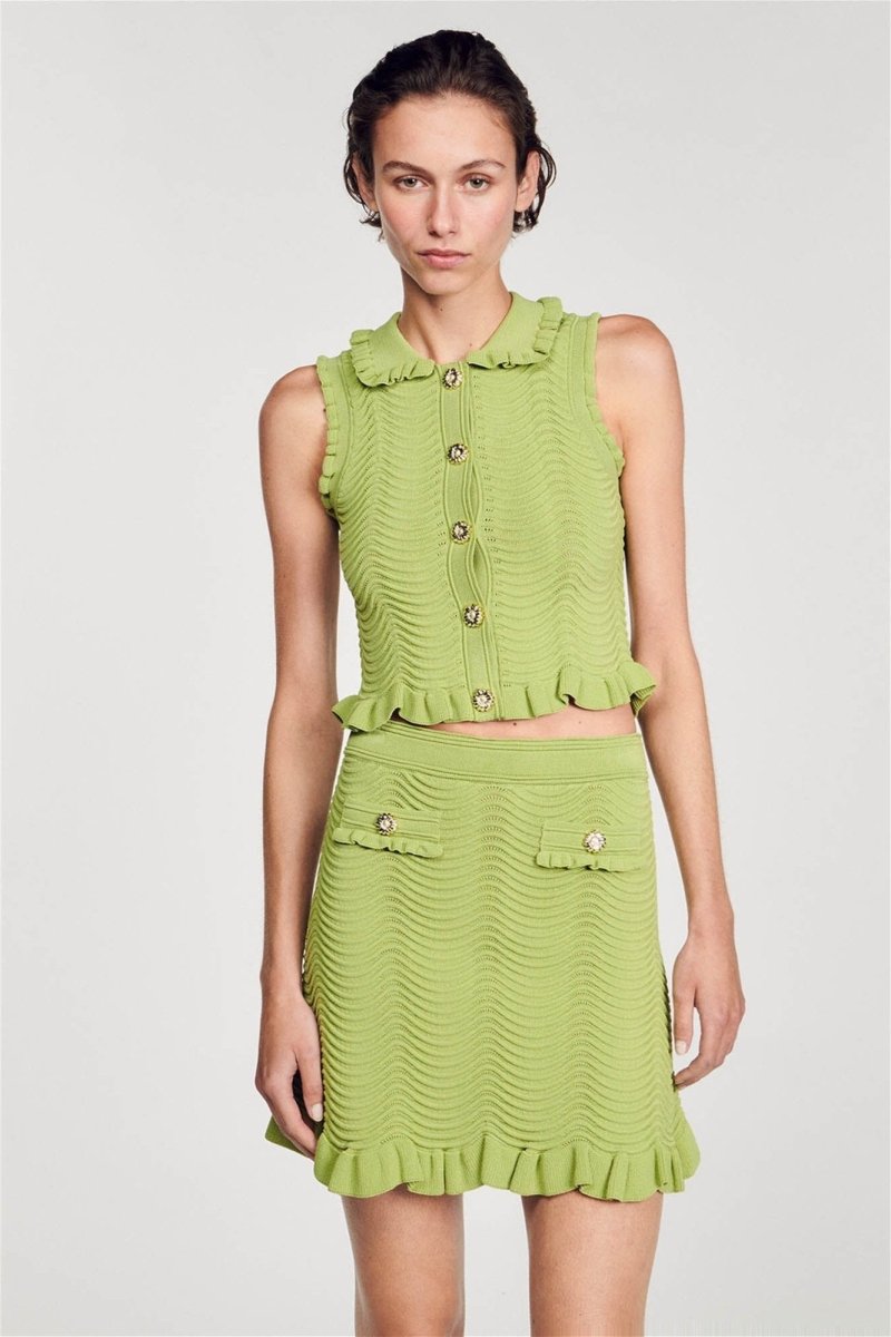 Retro-Chic Strick Set mit Rüschen