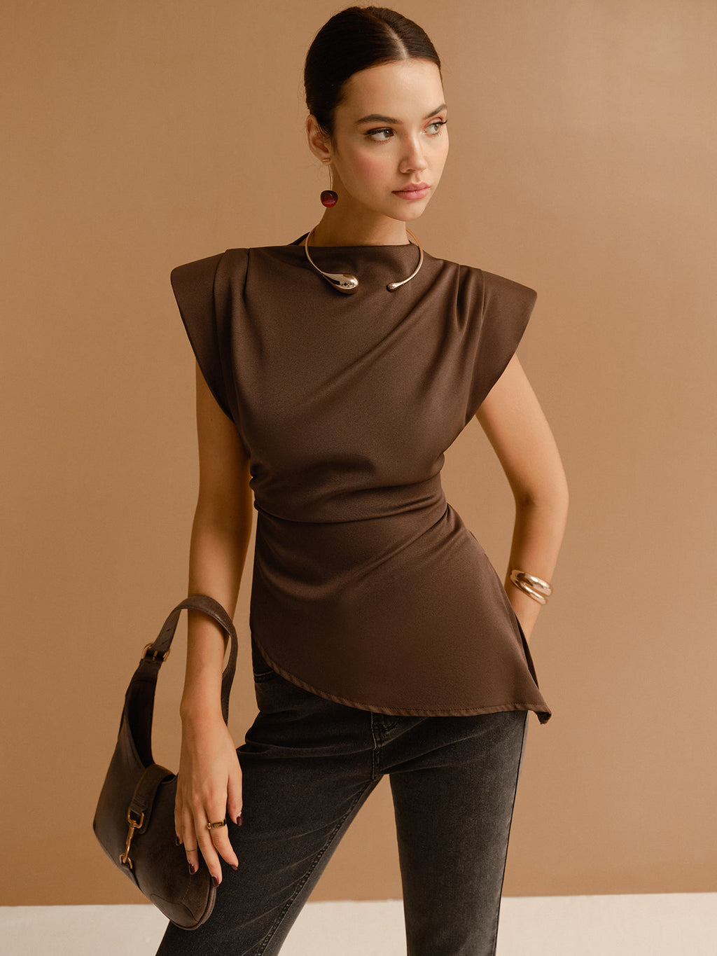 Sage | Elegant & Asymmetrical Top with Sculptural Details - Image 4