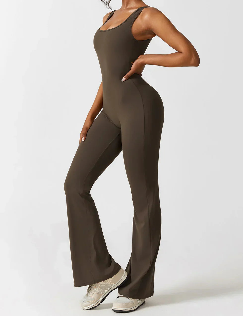 Damen Jumpsuit – Ärmellos, Offener Rücken, Schlagbein, Dehnbar-83507-c301261b-8216-4c47-b89c-c499e6717182