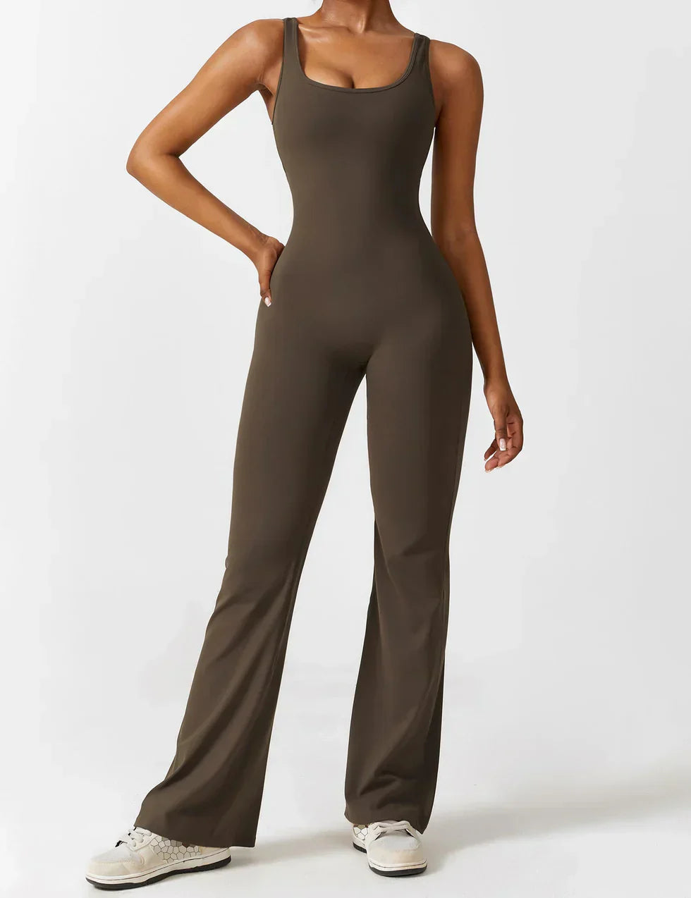 Damen Jumpsuit – Ärmellos, Offener Rücken, Schlagbein, Dehnbar-83507-c4081a85-f7fb-4fba-8cf3-527bdc251c51