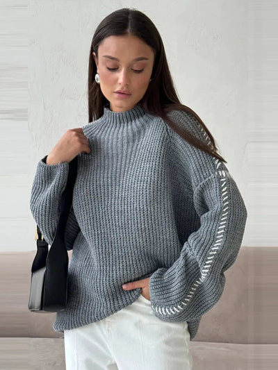 Victoria Zeitloser Kontrast-Strickpullover