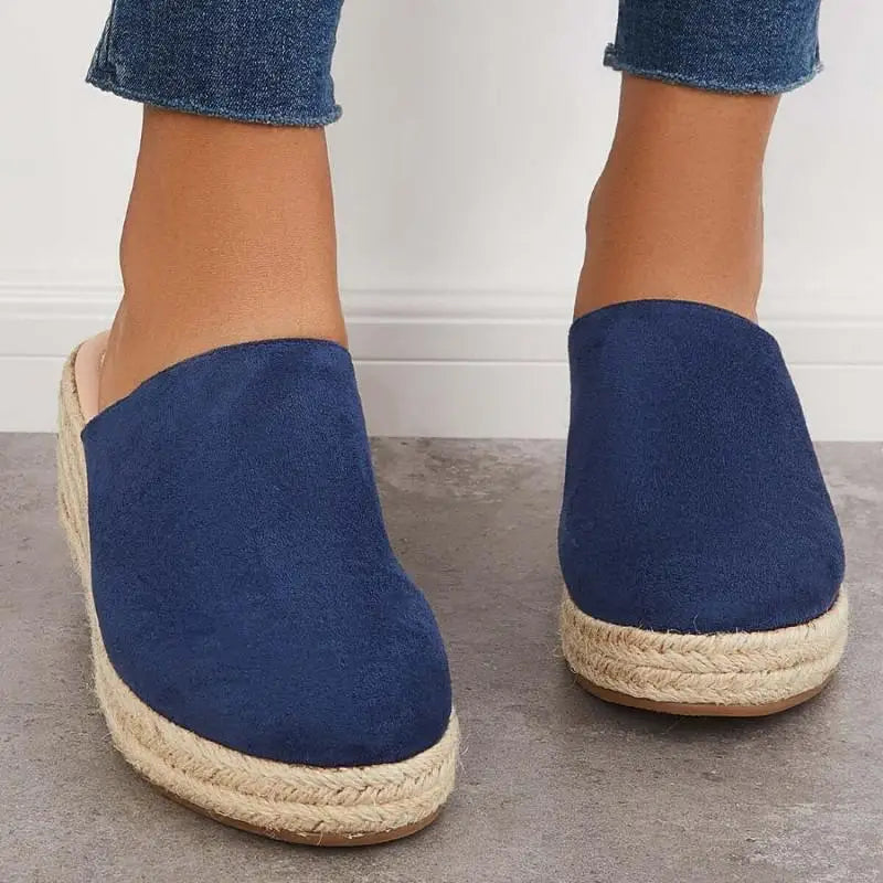 Damen Schuhe – Wildleder Keil-Espadrille, Slip-On Design, Sommer Stil-83367-c5b7b9a8-21a4-43a1-b96d-9bc654c82470