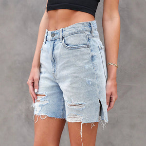 Damen Jeansshorts – Distressed Design, Moderne Passform, Seitenschlitze-83378-c6afe778-ec9a-48be-b02d-d252ccb19ece