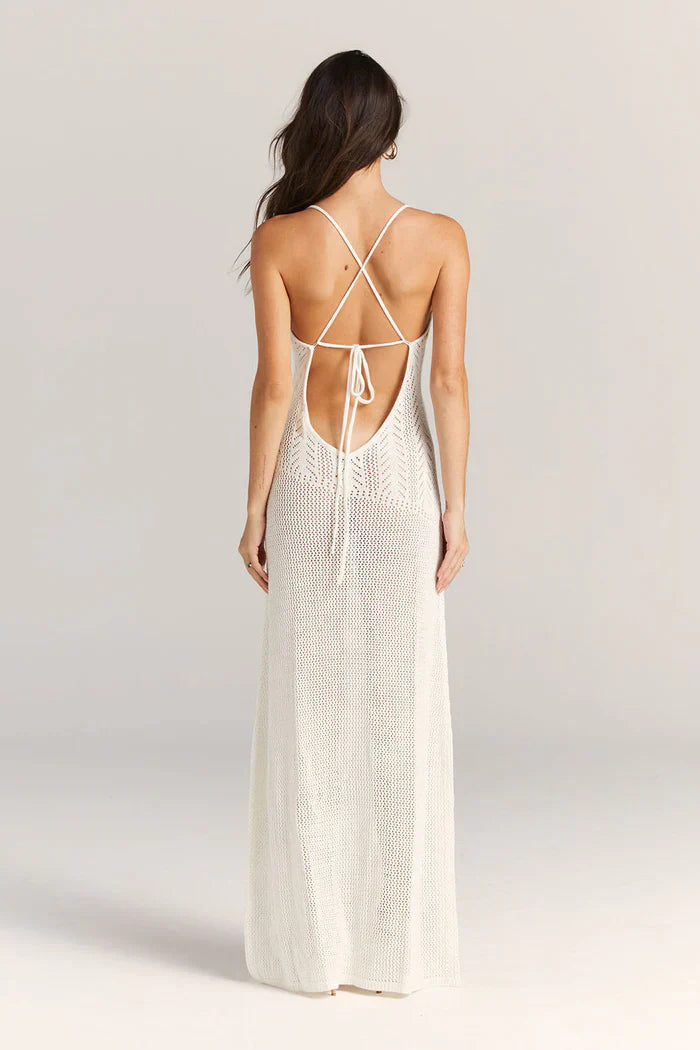 Kleidhaus Damen Strick Maxi-Kleid – Offenes Design, Florale Cutouts, Spaghetti-Träger-83282-c84a1c7d-5055-47bd-89b4-73d7922995ae