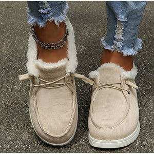 Damen Schnürschuhe – Kord, Kunstfellfutter, Gummisohle, Winter-82593-ccfb85ac-1944-4996-8882-56559dc670b0