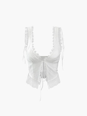 Zartes Top mit Spitze und Bindedetail