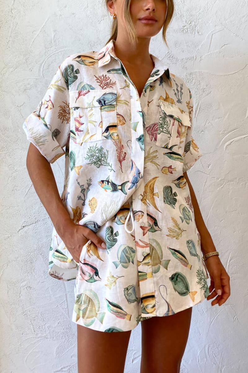 Sommerliches Set mit Fischmuster