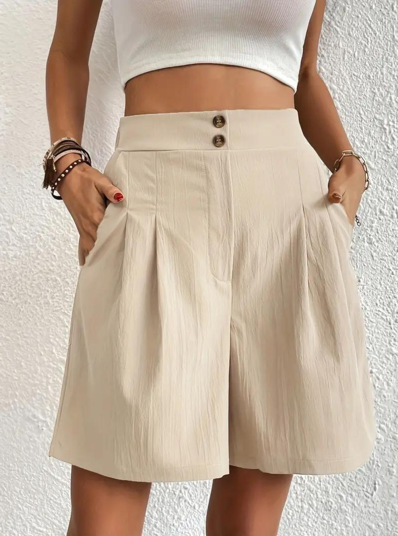 Damen Shorts – Hochtailliert, Bundfalten, mit Taschen-82558-d78965aa-3223-4a7c-8311-700e20d4114d