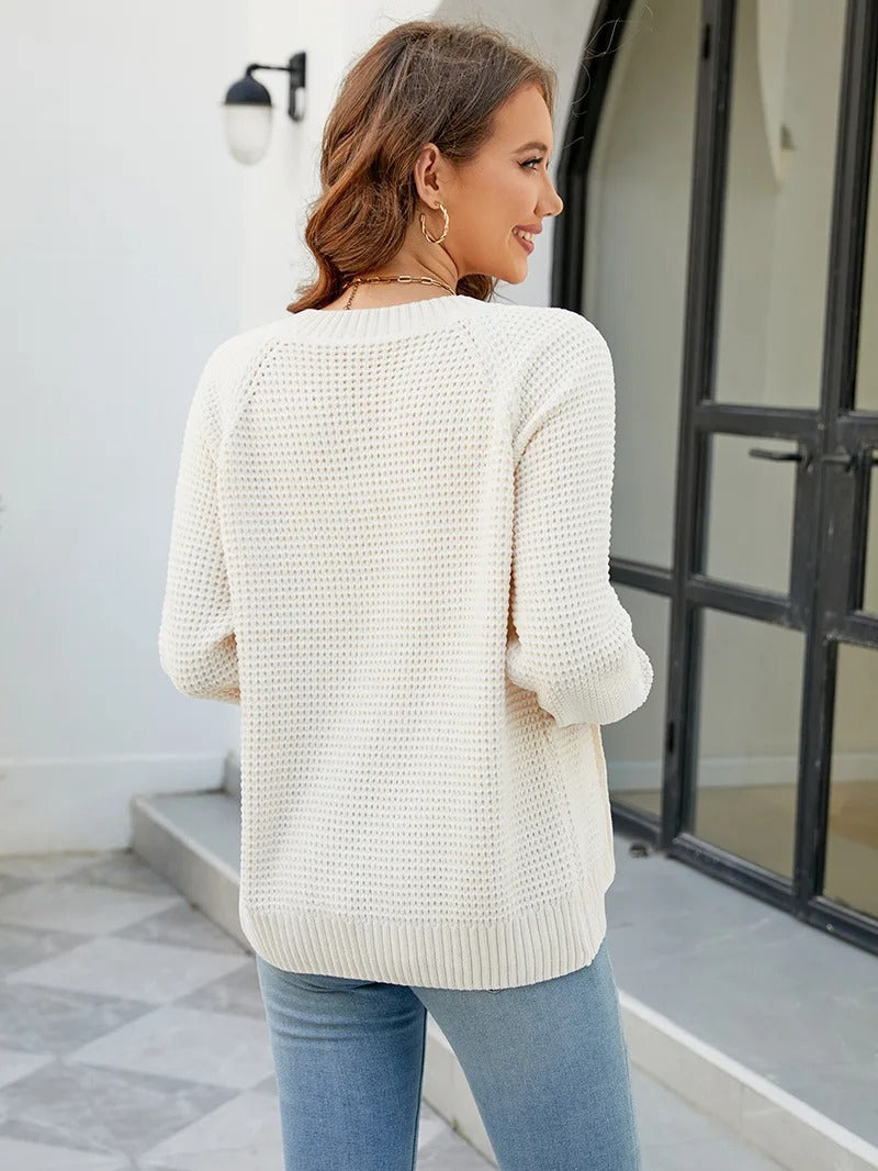 Ryleigh Zeitloser Waffelstrick Cardigan in Elegantem Design