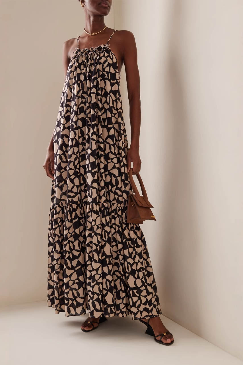 Maxikleid mit geometrischem Muster