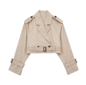 Cropped Trenchcoat mit Gürtel-Detail