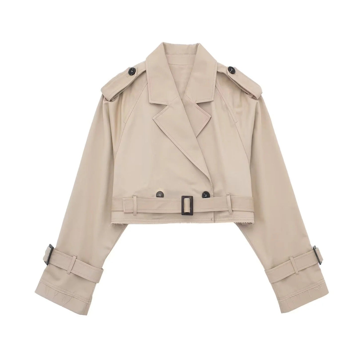 Cropped Trenchcoat mit Gürtel-Detail