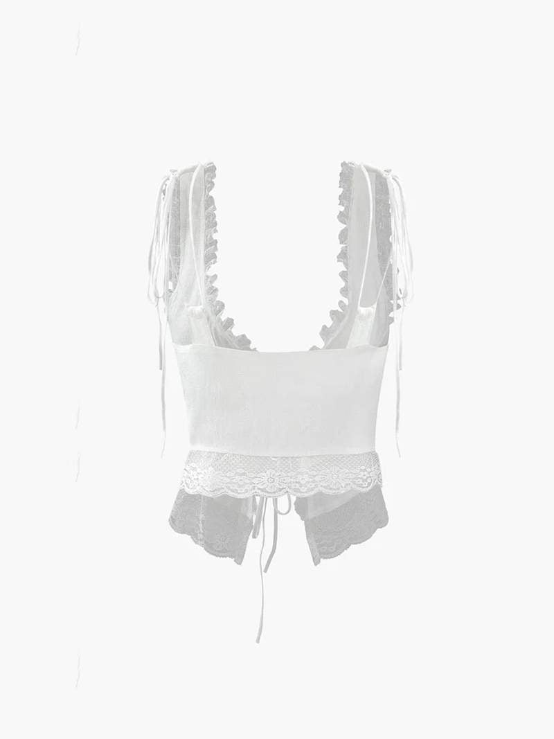 Zartes Top mit Spitze und Bindedetail