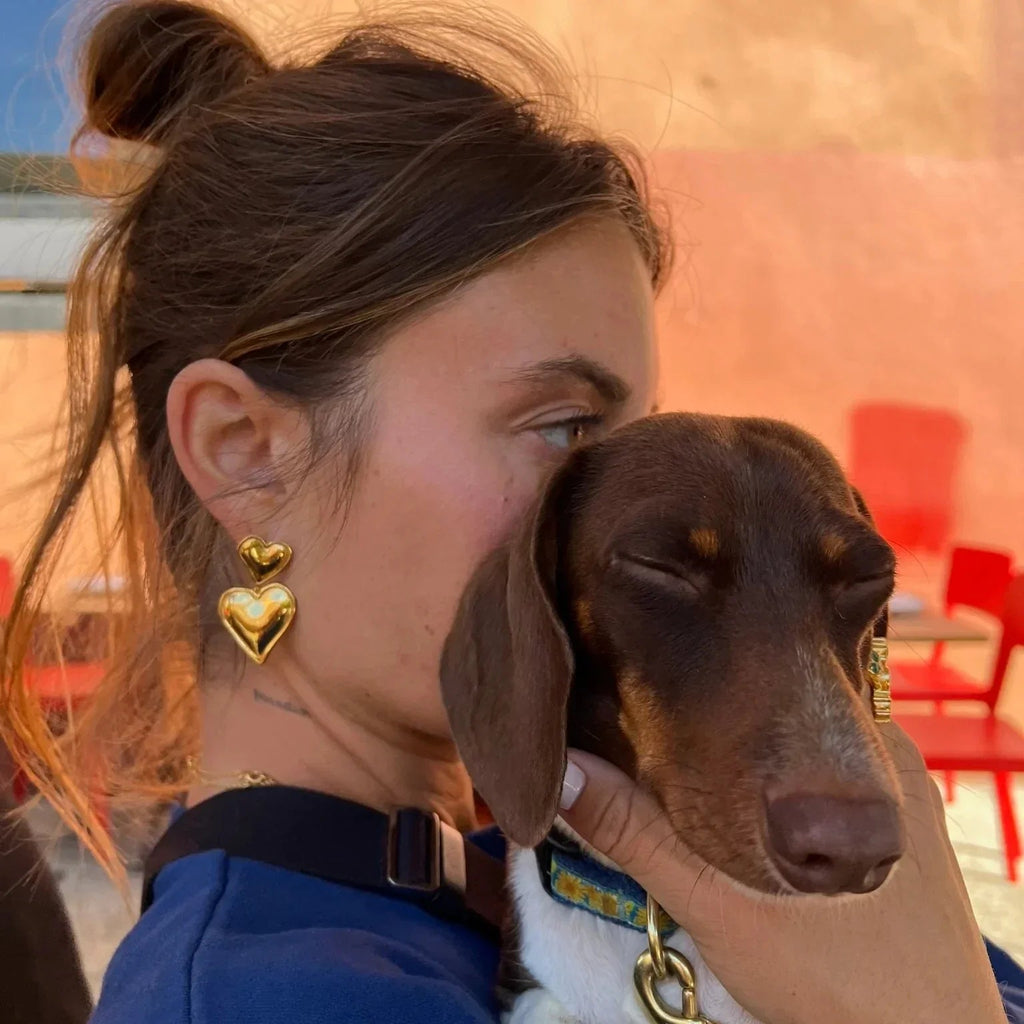 Herzförmige Ohrringe mit Doppellagendesign