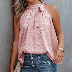 Fließendes Neckholder-Top mit Schleifendetail