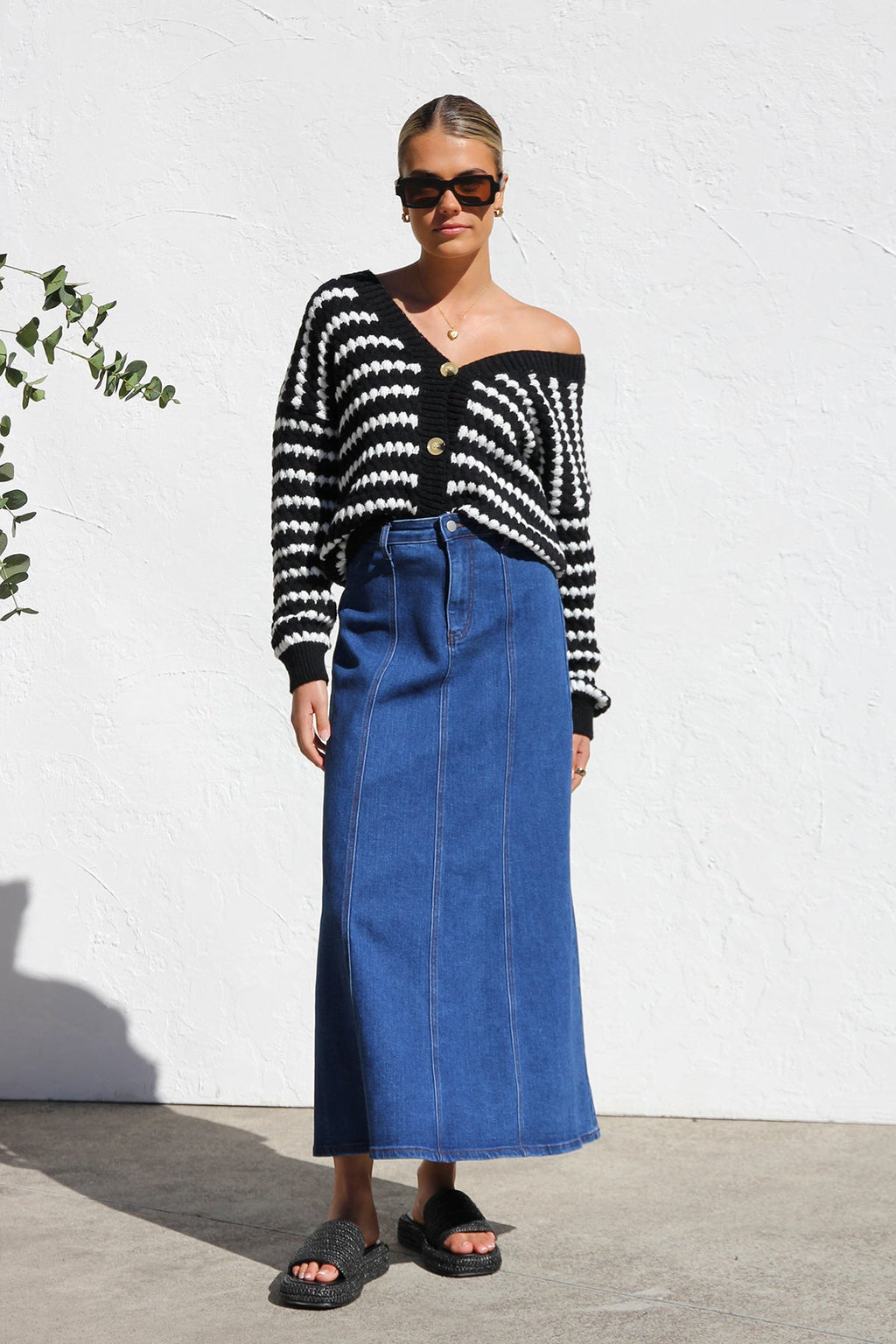 Zeitloser Denimrock in Midi-Länge