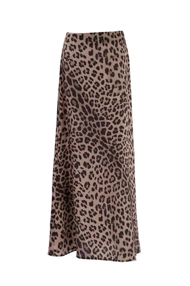 Fließender Maxi Rock mit Animal Print