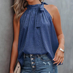 Fließendes Neckholder-Top mit Schleifendetail