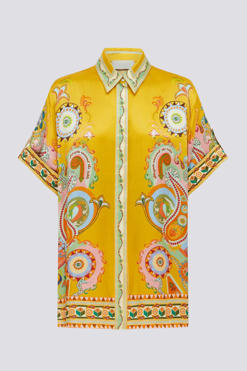 Fließender Paisley-Anzug mit Weitem Bein