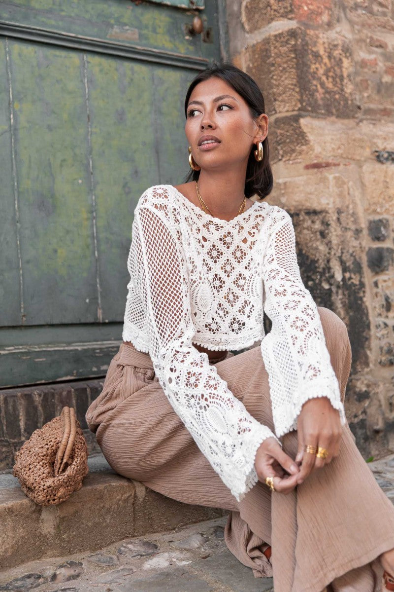 Kleidhaus Damen Häkelkleid – Weiß, Langarm, Häkelmuster, XS-XXL-76533-ff291a76-ea96-4eb5-8019-968076f0ad8b