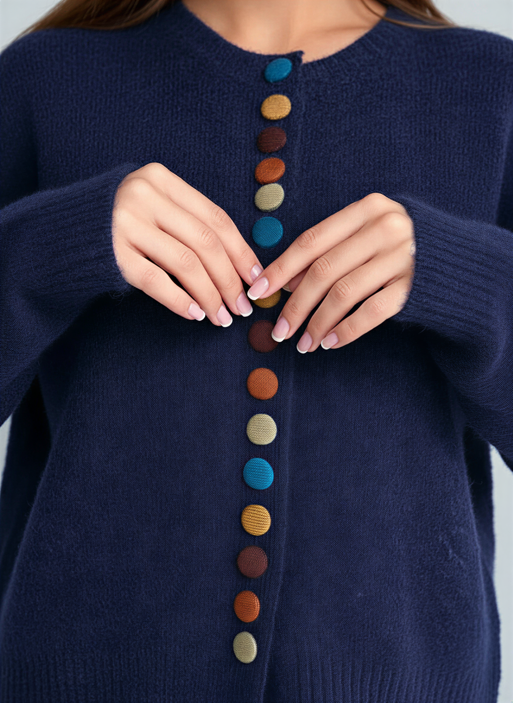 Strickcardigan | Bunte Knöpfe | Lässiger Komfort